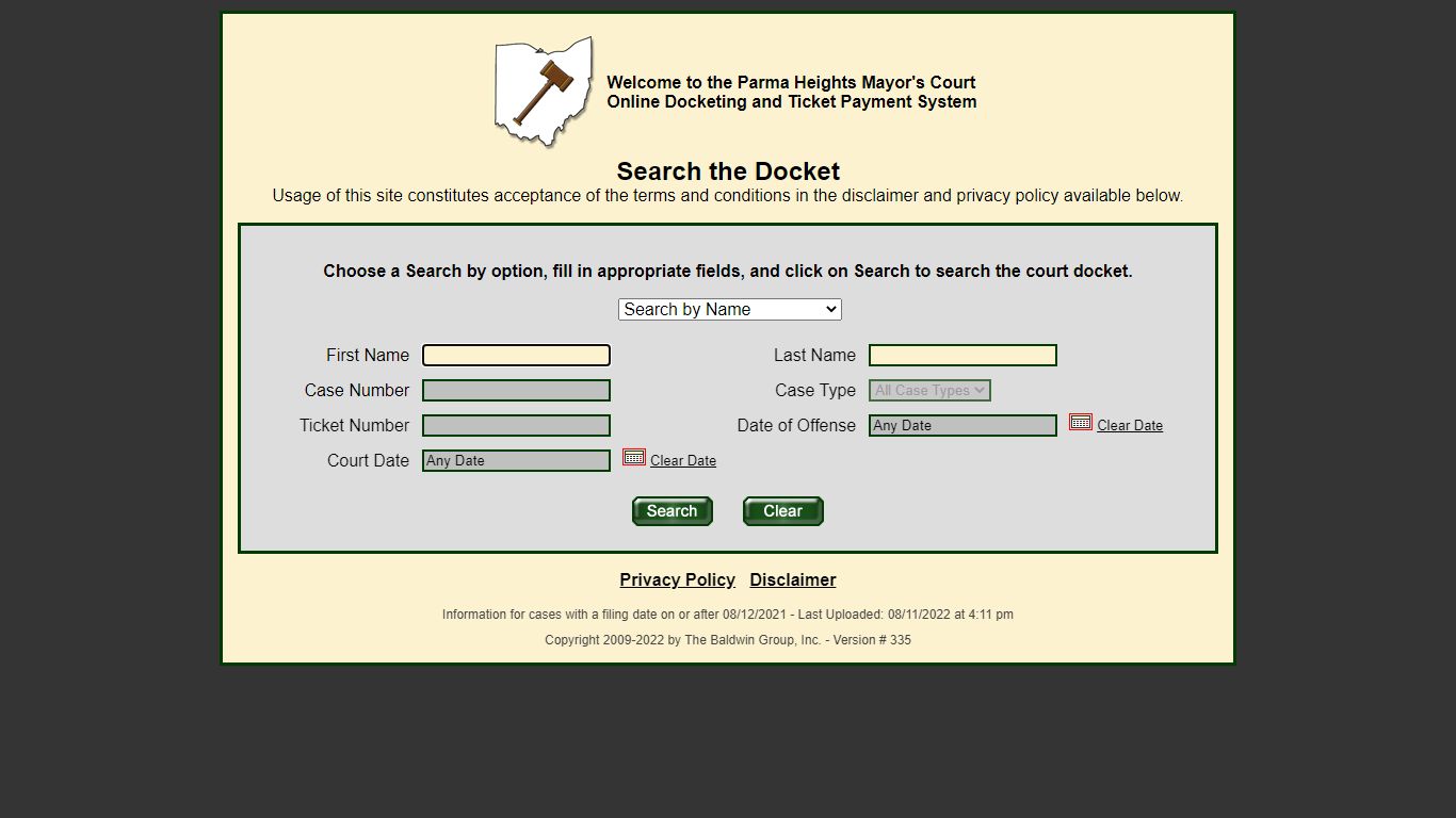 Parma Heights - Docket Search